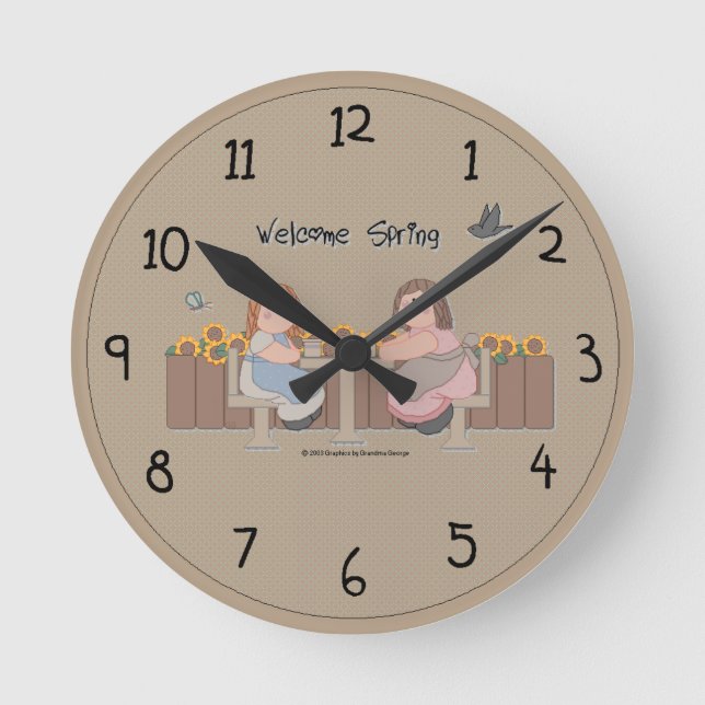Country Spring Friends Wall Clock (Front)