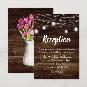 Country Spring Tulip Wedding Reception Card