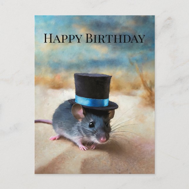 Country Squire Mouse Happy birthday Postcard (Front)