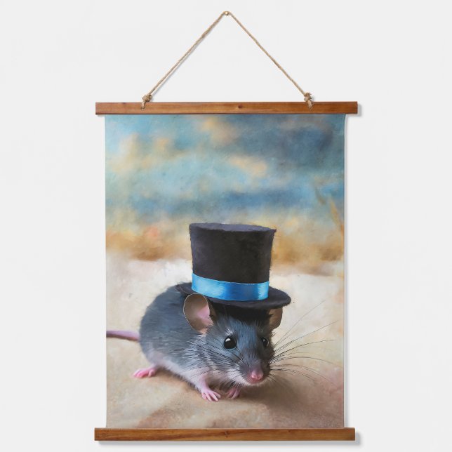 Country Squire Mouse with top hat Hanging Tapestry (Front)