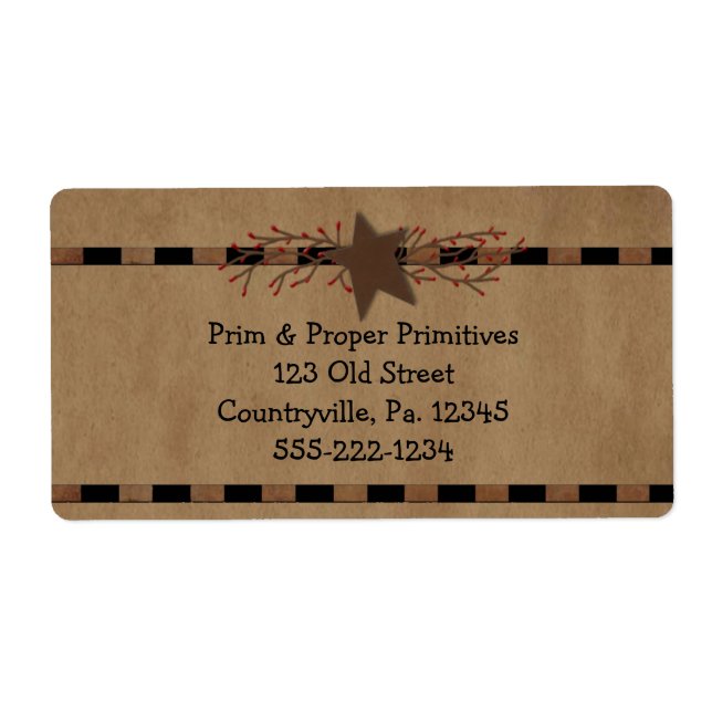 Country Star Business Label (Front)