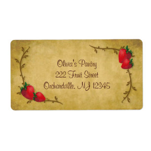 Country Strawberries Business Label