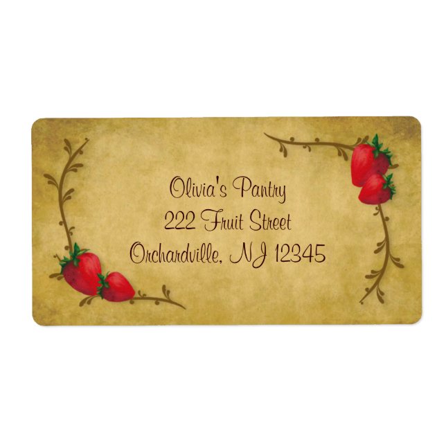 Country Strawberries Business Label (Front)
