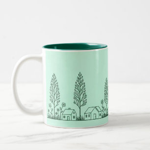 Country Street by Natasha Us Two-Tone Coffee Mug