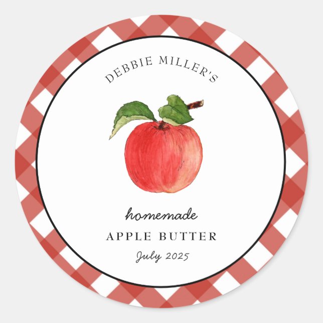 Country style Apple Butter Canning jar label  (Front)