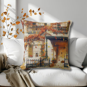 Country Style Autumn House Cushion