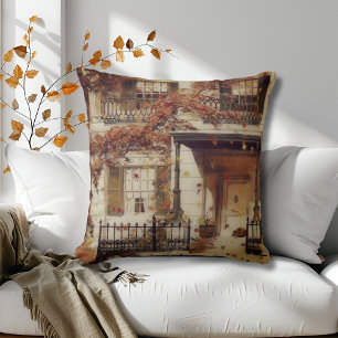 Country Style Autumn House Cushion