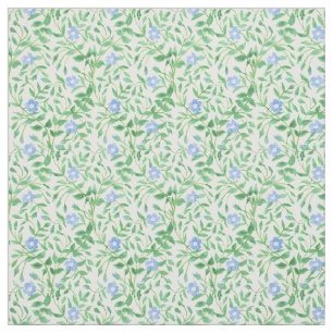 Country-style Blue White Floral Periwinkle Pattern Fabric