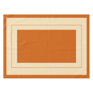 Country style, burnt orange, neutral cotton tablecloth