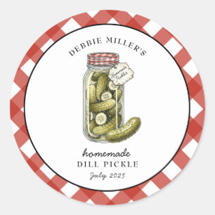 Country style Dill pickle Canning jar label