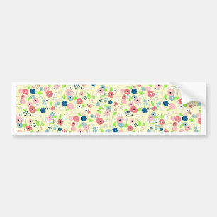 Country style floral pattern bumper sticker