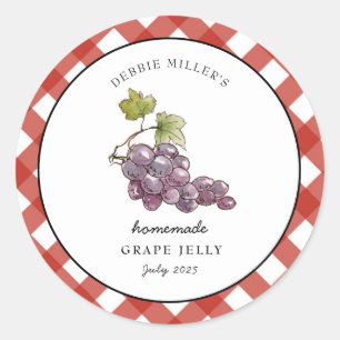 Country style Grape Jelly Canning jar label