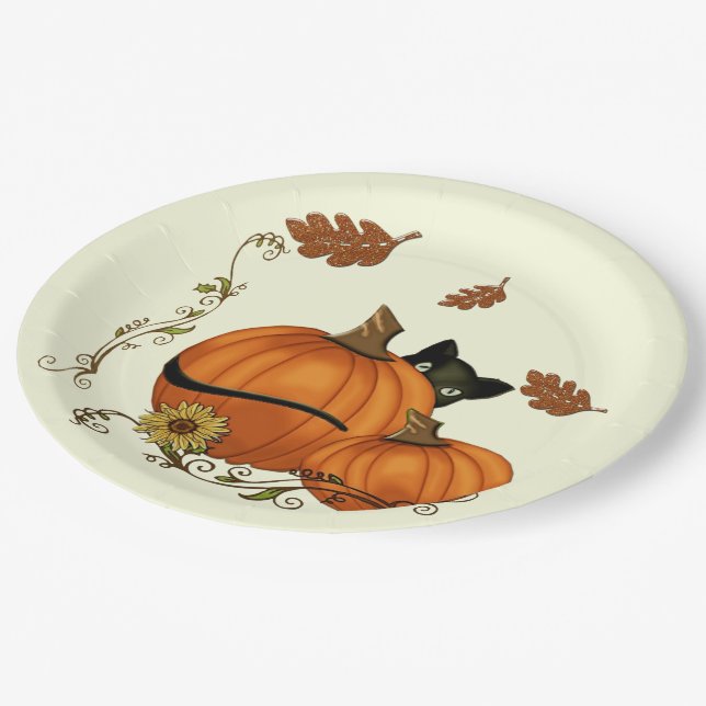 Country Style Halloween Paper Plate (Angled)