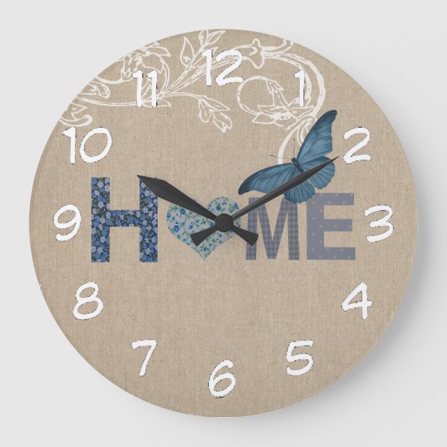 Country Style Home Collage Large Clock (Front)