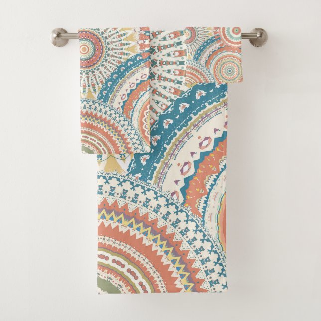 Country Style Mandalas Bath Towel Set (Insitu)