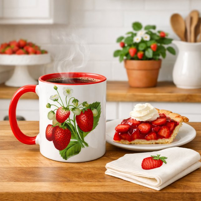 Country Style Strawberry Pattern Coffee Mug (Creator Uploaded)