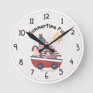 Country Summertime Fun Wall Clock