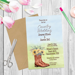 Country Sunflower and Cowboy Boot