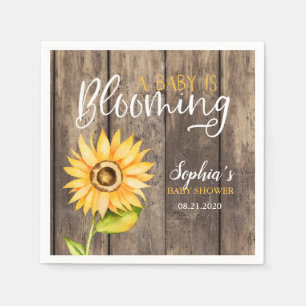 Country Sunflower Baby Shower Napkin