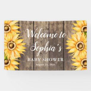 Country Sunflower Baby Shower Welcome Banner