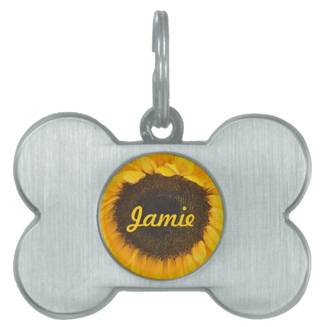 Country Sunflower Barn Dog Gifts Pet Name Tag (Front)