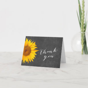 Country Sunflower Chalkboard Baby Shower Thank You Card