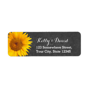Country Sunflower Chalkboard Return Address Label