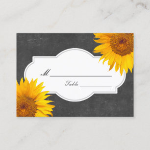 Country Sunflower Chalkboard Wedding Place/Seating Place Card