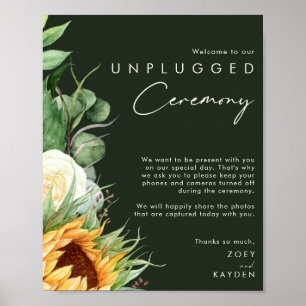 Country Sunflower   Dark Green Unplugged Ceremony Poster
