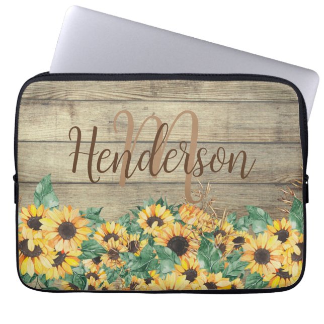Country Sunflower Family Name     Laptop Sleeve (Front)