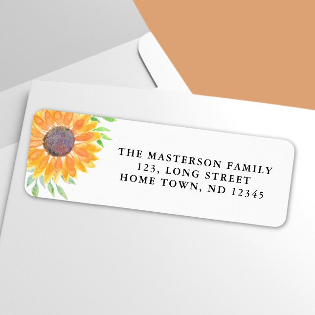 Country Sunflower Foliage Return Address Label (Creator Uploaded)