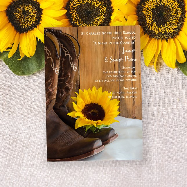 Country Sunflower Junior / Senior Prom Invitation (Creator Uploaded)
