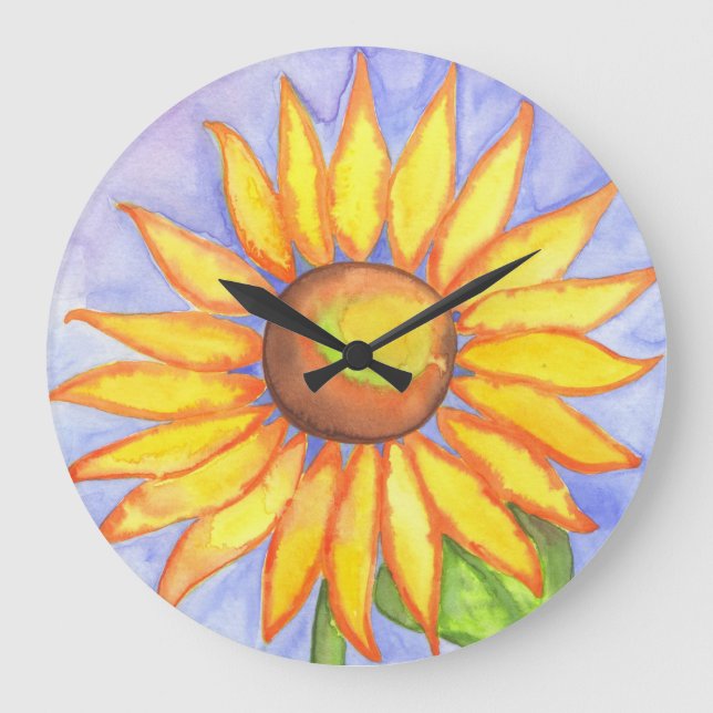 Country Sunflower Kitchen Wall Clock (Front)