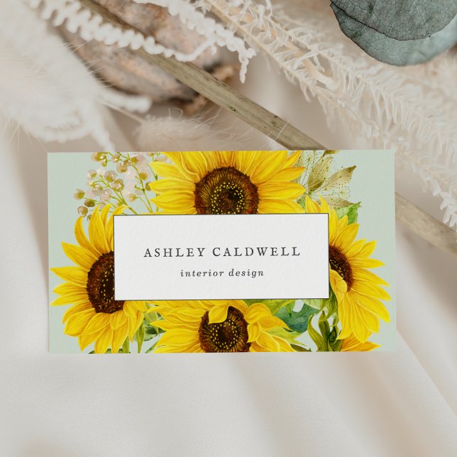 Country Sunflower | Mint Business Card (Creator Uploaded)