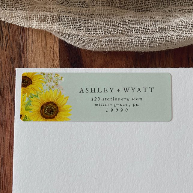 Country Sunflower | Mint Return Address Label (Creator Uploaded)