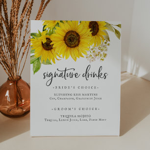 Country Sunflower Signature Drinks Sign