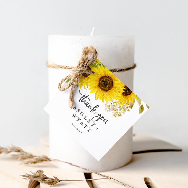 Country Sunflower Thank You Favour Tags (Creator Uploaded)