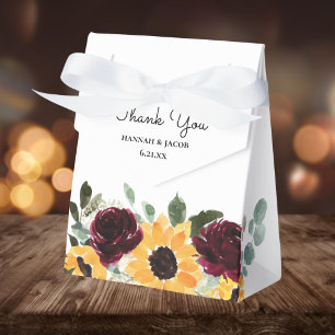 Country Sunflower Thank You Wedding Favour Box