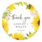 Country Sunflower Thank You Wedding Favour Sticker
