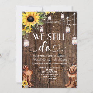 Country Sunflower Vow Renewal Invite