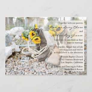 Country Sunflower Wedding Invitation