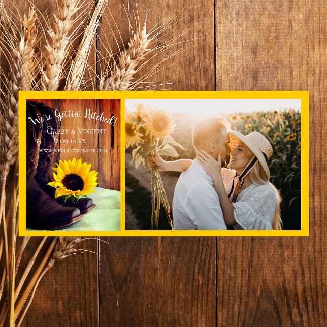 Country Sunflower Western Barn Wedding Save The Date (Creator Uploaded)