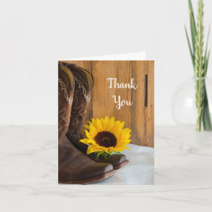 Country Sunflower Western Bridesmaid Thank You