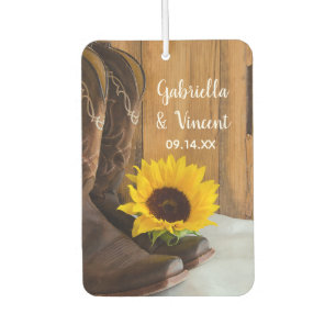 Country Sunflower Western Wedding Favours Car Air Freshener