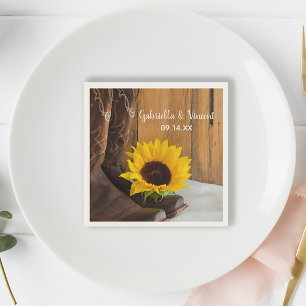 Country Sunflower Western Wedding Napkin