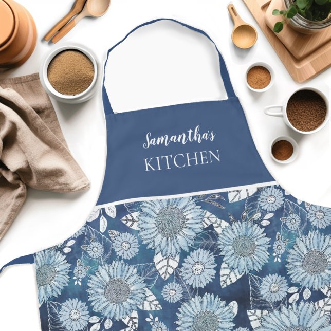 Country Sunflower Women's Name Apron (Get creative in the kitchen with our personalized Country Sunflower Womens apron! )