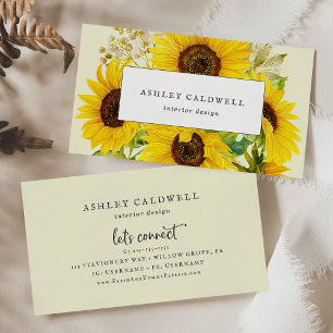 Country Sunflower   Yellow Business Card