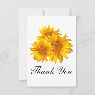 Country Sunflower Yellow Floral Wedding Thank You Card