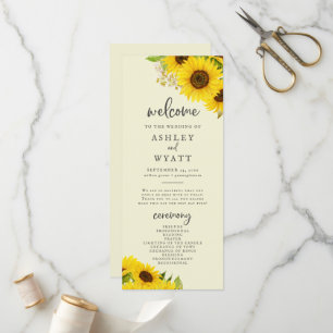 Country Sunflower   Yellow Wedding Program