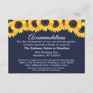 Country Sunflowers Blue Accomodations Card